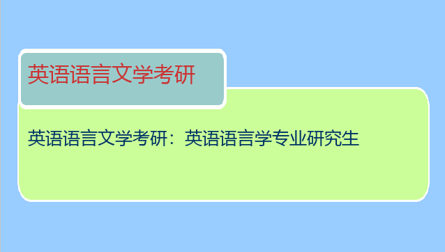 英语语言文学考研：英语语言学专业研究生