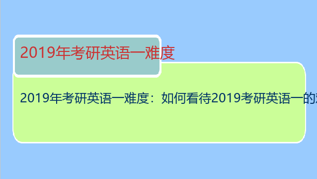 2019年考研英语一难度：如何看待2019考研英语一的难度?