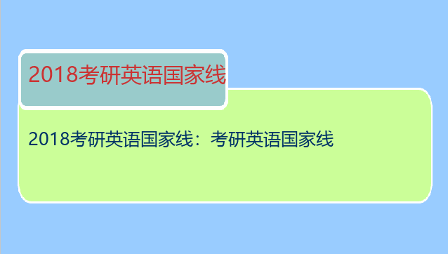 2018考研英语国家线：考研英语国家线