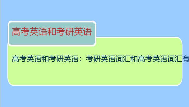 高考英语和考研英语：考研英语词汇和高考英语词汇有什么区别