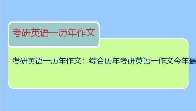 考研英语一历年作文：综合历年考研英语一作文今年最容易考什么