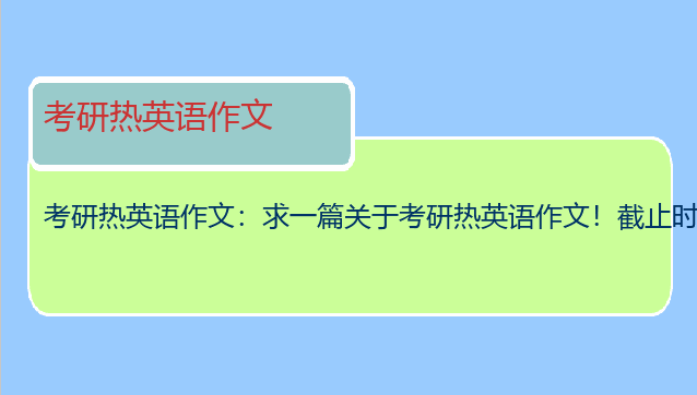 考研热英语作文：求一篇关于考研热英语作文！截止时间是5月10日中午