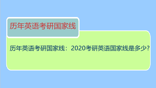 历年英语考研国家线：2020考研英语国家线是多少?