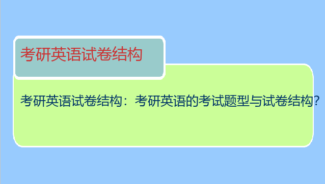 考研英语试卷结构：考研英语的考试题型与试卷结构？