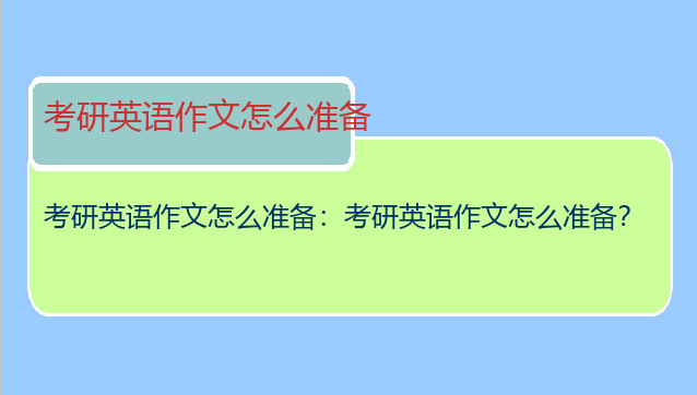 考研英语作文怎么准备：考研英语作文怎么准备？