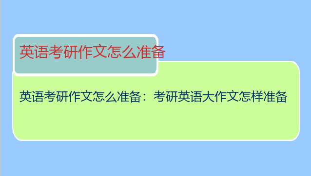 英语考研作文怎么准备：考研英语大作文怎样准备
