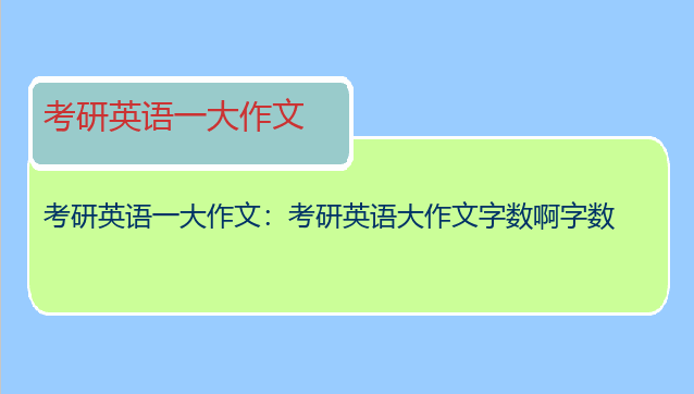 考研英语一大作文：考研英语大作文字数啊字数