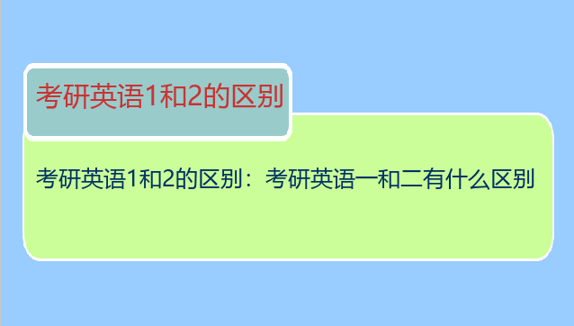 考研英语1和2的区别：考研英语一和二有什么区别