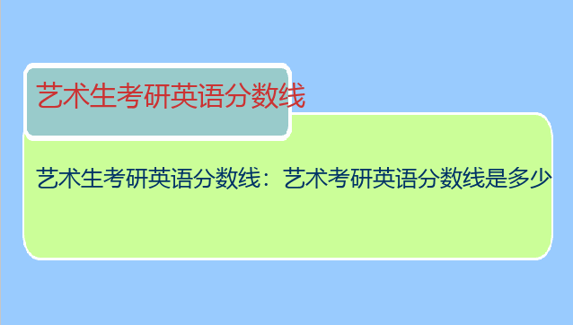 艺术生考研英语分数线：艺术考研英语分数线是多少