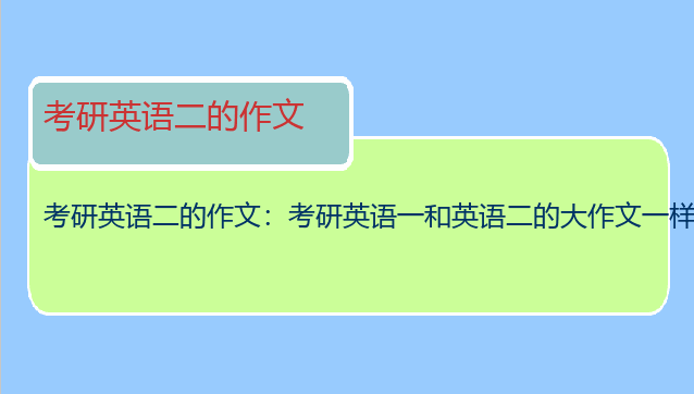 考研英语二的作文：考研英语一和英语二的大作文一样吗