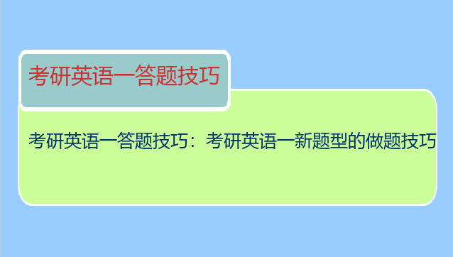 考研英语一答题技巧：考研英语一新题型的做题技巧