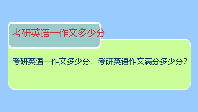 考研英语一作文多少分：考研英语作文满分多少分？