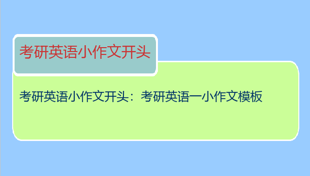 考研英语小作文开头：考研英语一小作文模板
