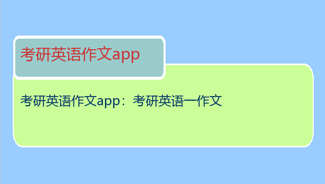 考研英语作文app：考研英语一作文