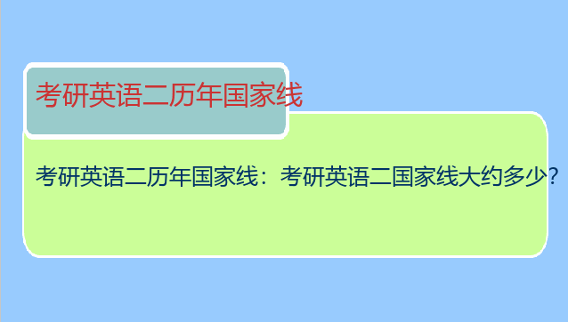 考研英语二历年国家线：考研英语二国家线大约多少？