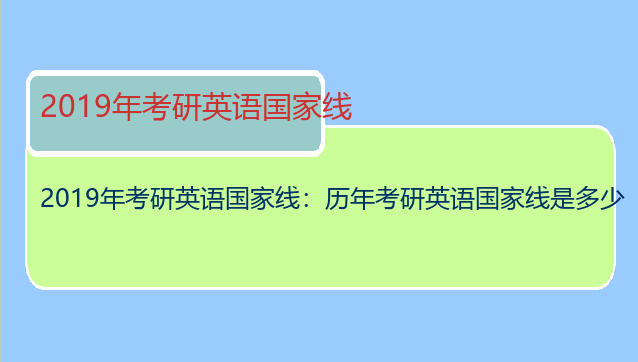 2019年考研英语国家线：历年考研英语国家线是多少