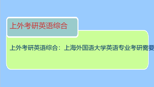 上外考研英语综合：上海外国语大学英语专业考研需要考哪些内容?（我的二