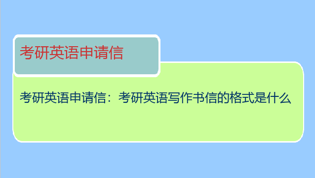 考研英语申请信：考研英语写作书信的格式是什么