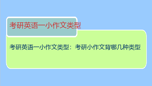 考研英语一小作文类型：考研小作文背哪几种类型