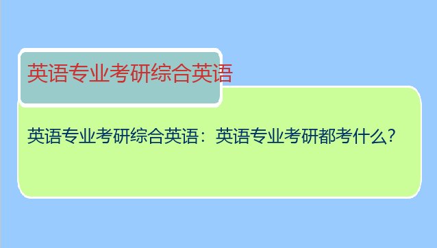 英语专业考研综合英语：英语专业考研都考什么？