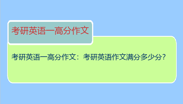 考研英语一高分作文：考研英语作文满分多少分？