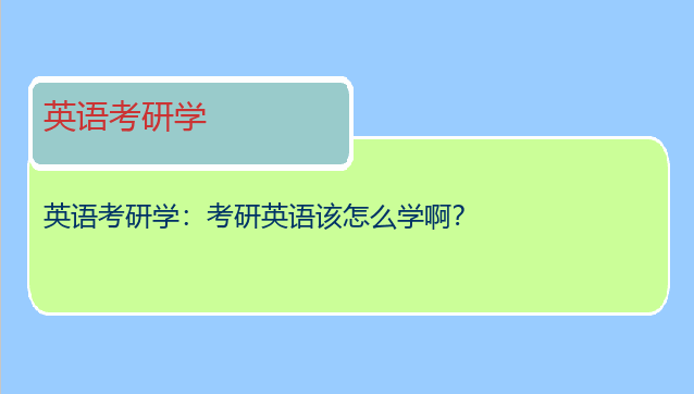 英语考研学：考研英语该怎么学啊？