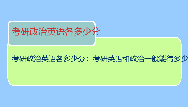 考研政治英语各多少分：考研英语和政治一般能得多少分呢