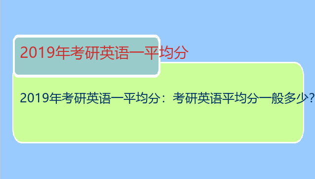 2019年考研英语一平均分：考研英语平均分一般多少？
