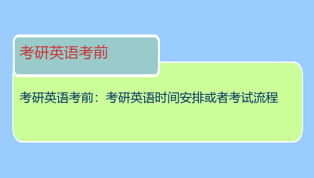 考研英语考前：考研英语时间安排或者考试流程