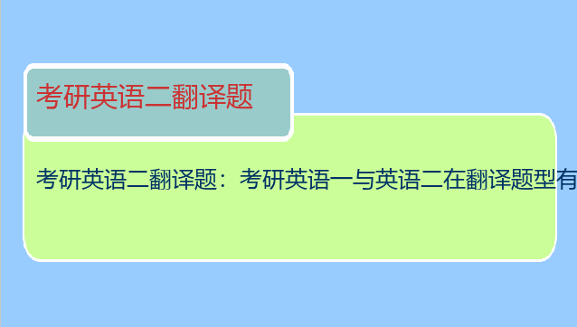 考研英语二翻译题：考研英语一与英语二在翻译题型有哪些不同