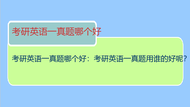 考研英语一真题哪个好：考研英语一真题用谁的好呢？