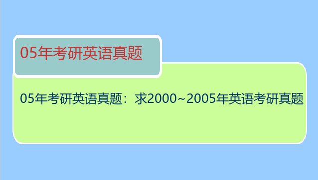 05年考研英语真题：求2000~2005年英语考研真题