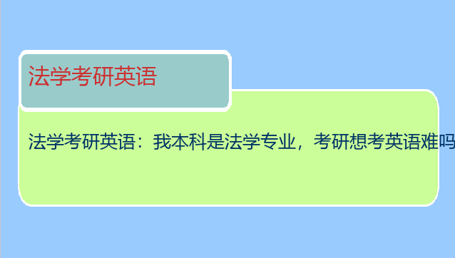 法学考研英语：我本科是法学专业，考研想考英语难吗