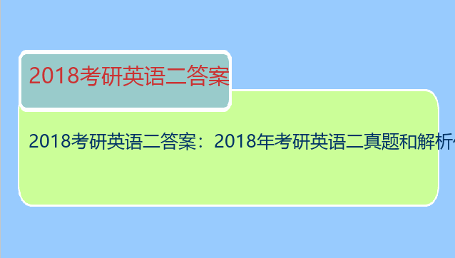 2018考研英语二答案：2018年考研英语二真题和解析什么时候能出啊，求助啊
