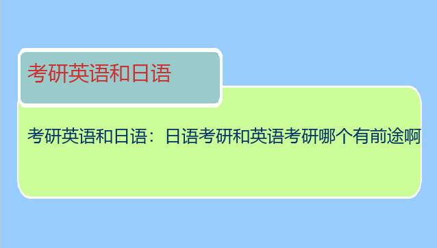考研英语和日语：日语考研和英语考研哪个有前途啊