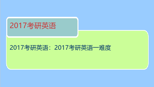2017考研英语：2017考研英语一难度
