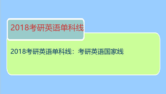 2018考研英语单科线：考研英语国家线