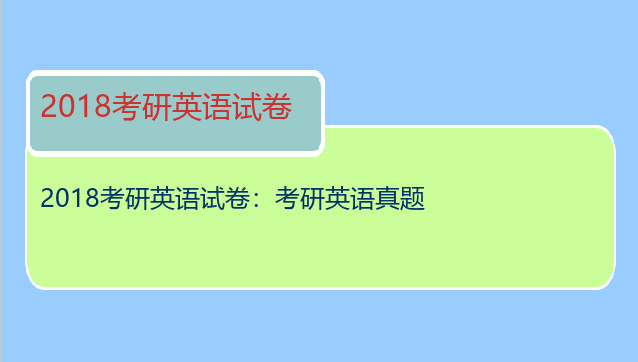 2018考研英语试卷：考研英语真题