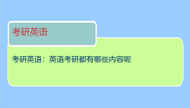 考研英语：英语考研都有哪些内容呢