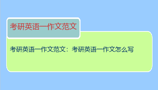 考研英语一作文范文：考研英语一作文怎么写