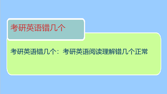 考研英语错几个：考研英语阅读理解错几个正常