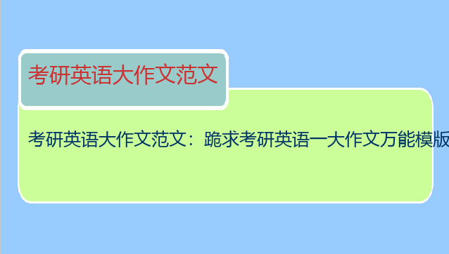 考研英语大作文范文：跪求考研英语一大作文万能模版