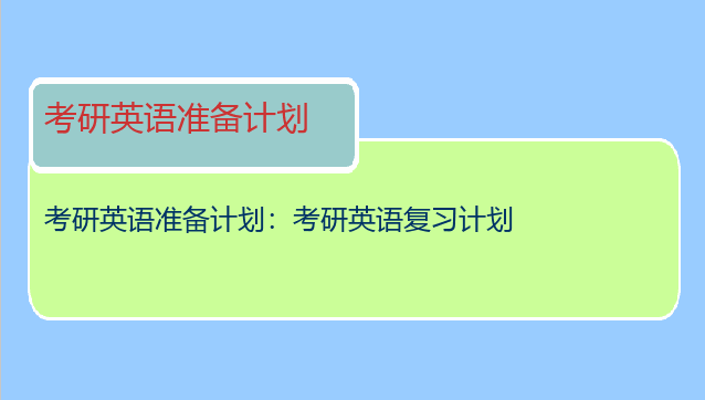 考研英语准备计划：考研英语复习计划