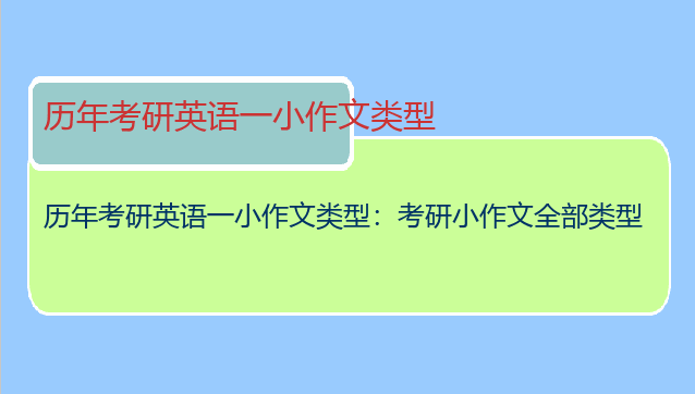 历年考研英语一小作文类型：考研小作文全部类型