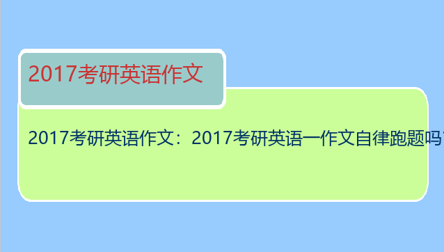 2017考研英语作文：2017考研英语一作文自律跑题吗？