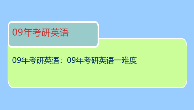 09年考研英语：09年考研英语一难度
