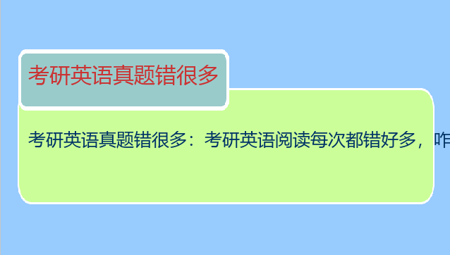 考研英语真题错很多：考研英语阅读每次都错好多，咋办啊？