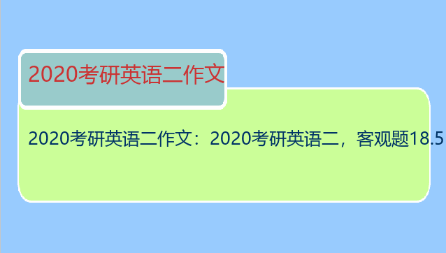 2020考研英语二作文：2020考研英语二，客观题18.5，翻译及大小作文