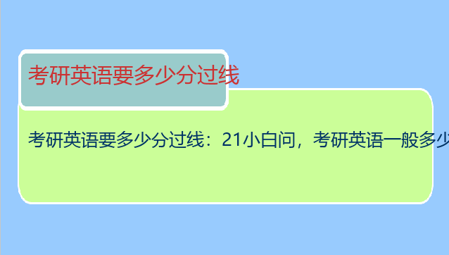 考研英语要多少分过线：21小白问，考研英语一般多少分才能过线？