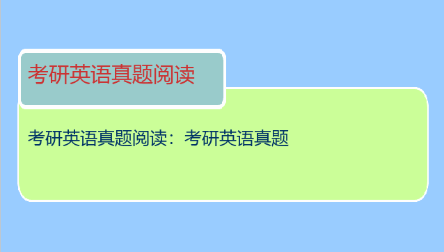 考研英语真题阅读：考研英语真题